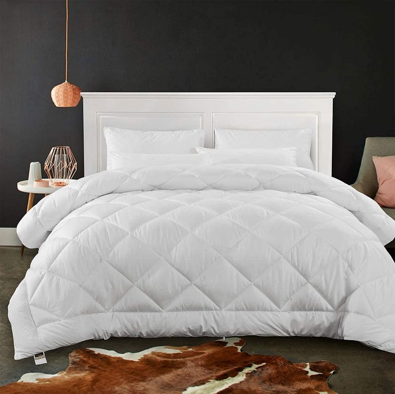 cozy night Cozynight Soft Twin Size Comforter Duvet Insert-Lightweight Down Alternative Comforter with Corner Tabs-Breathable Machine Washable Diamond Stitching (White,68"x86") - Image 1